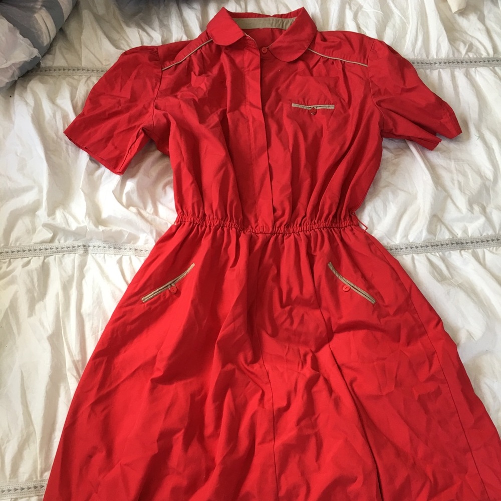 50’s Vintage Red Classic Dress- Rockabilly